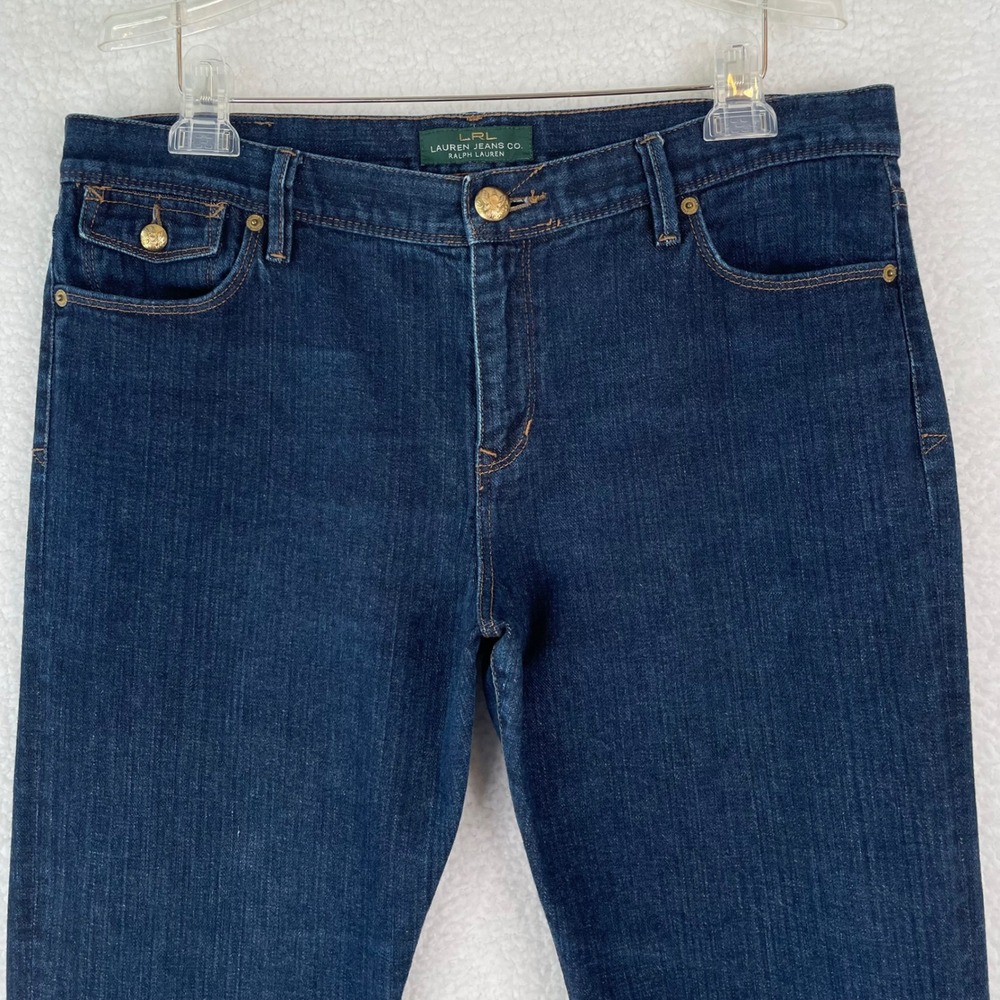Lauren Ralph Lauren Boyfriend Fit Jeans Dark Wash Straight Leg Size 10 Classic